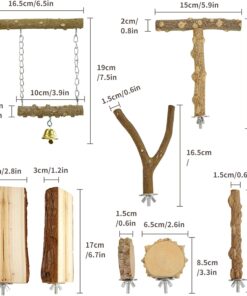 Alternative view of HPAWHOMEPART Bird Perches, 6pcs Natural Wood Birds Stand Branch, Bird Perch Chewing Stick Cage Accessories Parrot Climbing Standing Branches Paw Grinding Fork Sets for Parakeet Lovebirds Cockatiels