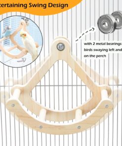 Alternative view of Bird Perch Toy, Interactive Rocking Parakeet Toys and Perches, Wooden Exercise Wheel Cockatiel Toys, Intelligence Puzzle Birds Enrichment Toy for Parrot, Bird Cage Accessories Perch for Budgies Conure