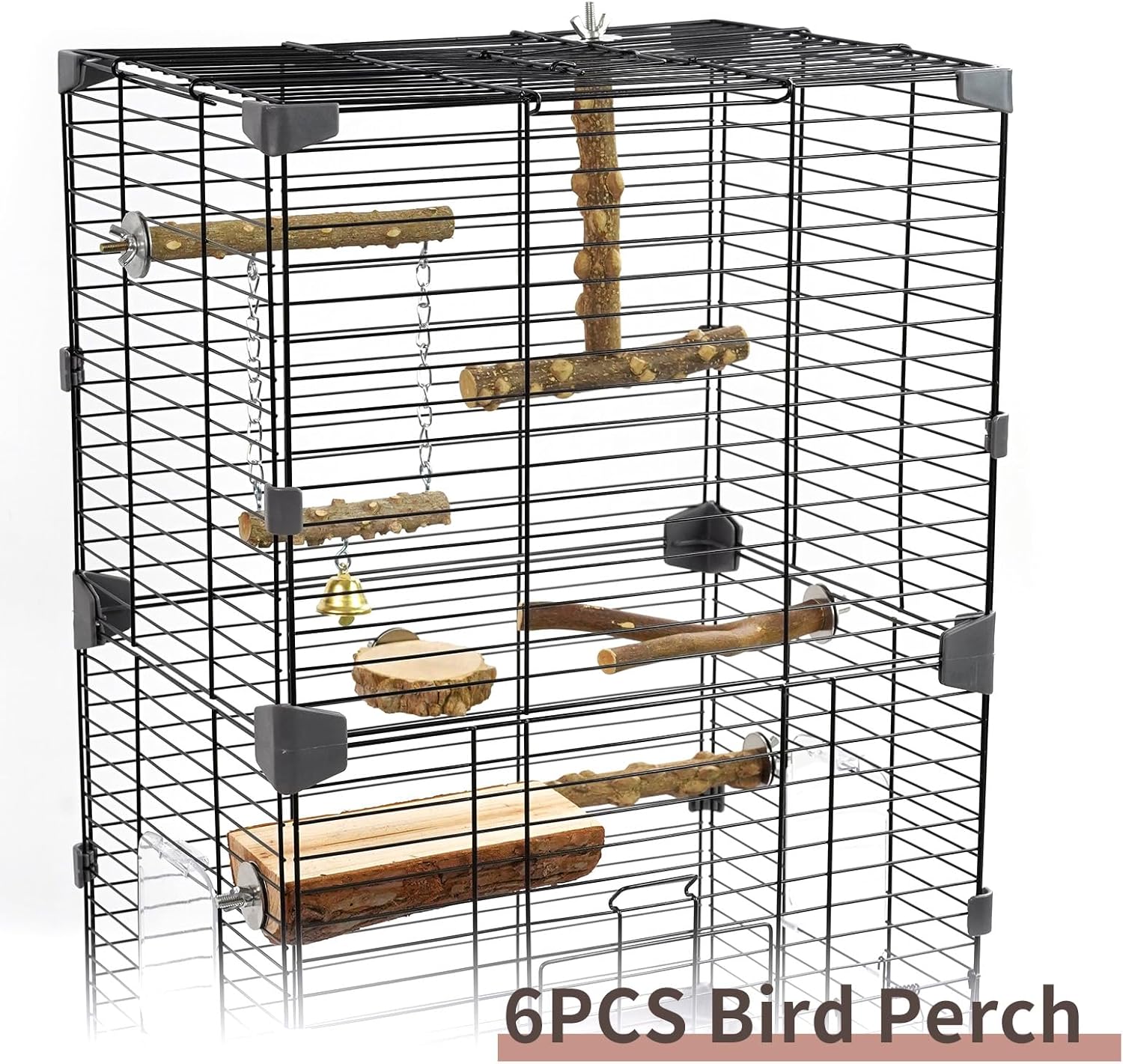 HPAWHOMEPART Bird Perches, 6pcs Natural Wood Birds Stand Branch, Bird Perch Chewing Stick Cage Accessories Parrot Climbing Standing Branches Paw Grinding Fork Sets for Parakeet Lovebirds Cockatiels - Image 7