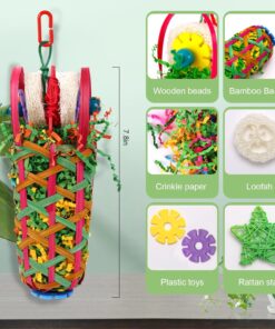 Alternative view of Kyouki Parakeets Toys, 2 PCS Bird Chewing Toys u2013 Perfect for Cockatoos, Conures, Love Birds, Small & Medium Parrots, Fun Foraging & Tearing Bird Cage Accessories (Seeking Food Basket)