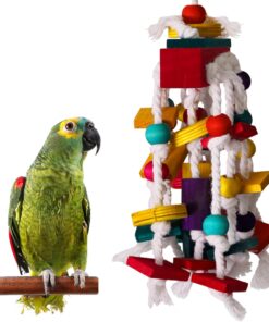 Rypet Bird Chewing Toy - Parrot Cage Bite Toys Wooden Block Bird Parrot Toys for Small and Medium Parrots and Birds