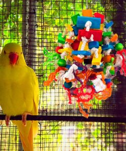 Alternative view of Large Parrot Toy - Multicolored Natural Wood Blocks Tearing Toys for Birds Suggested for African Grey, Macaw and Amazon Parrots