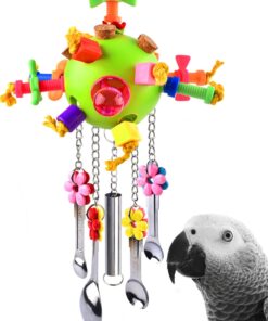 KATUMO Bird Toys, Parrot Pull Spoons Toys for Conure Cage Parakeet Cockatiel Quarker African Grey Mini Macaw Amazon Parrots Cockatoo Small to Medium Birds