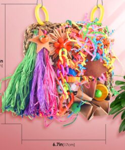 Alternative view of KATUMO Conure Toys, Bird Grass Mat Parakeet Shredder Hanging Toy Cockatiel Foraging Entertainments Parrot Climbing Wall Chewy Lovebird Cage Playthings for Small to Medium Birds