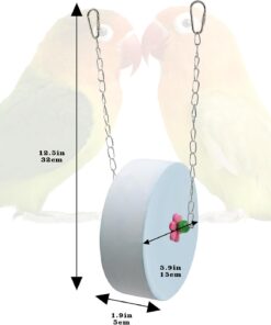 Alternative view of BingegePet Bird Beak Grinding Stone u2013 Large Blue Cylinder Parrot Chew Toy with Metal Hanging Chain u2013 Cage Accessory for Macaws, African Greys, Cockatiels & Medium to Large Birds