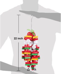 Alternative view of Bird Chewing Toy Large Medium Parrot Cage Bite Toys African Grey Macaws Cockatoos Eclectus Amazon (Apple-22inch)