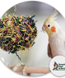Alternative view of 3u201D Super Shredder Ball Bird Toy - Fun Foraging Toys for Birds w/ Colorful Paper & Wooden Treasures - Easy to Hang Shredding Toys for Birds - Bird Shredding Toys for Cockatiels, Parrots & More