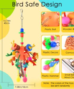 Alternative view of KATUMO Bird Toys, Parrot Toys Parakeet Foraging Shredder Hanging Toys Bird Ball Treats for Conure Mini Macaw Cockatiel Lovebird Small-Medium Birds