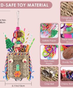 Alternative view of KATUMO Bird Toys, Parrot Grass Basket and Shredding Foraging for Parakeets, Cockatiels, Conures, Small and Medium Bird Cage Accessories