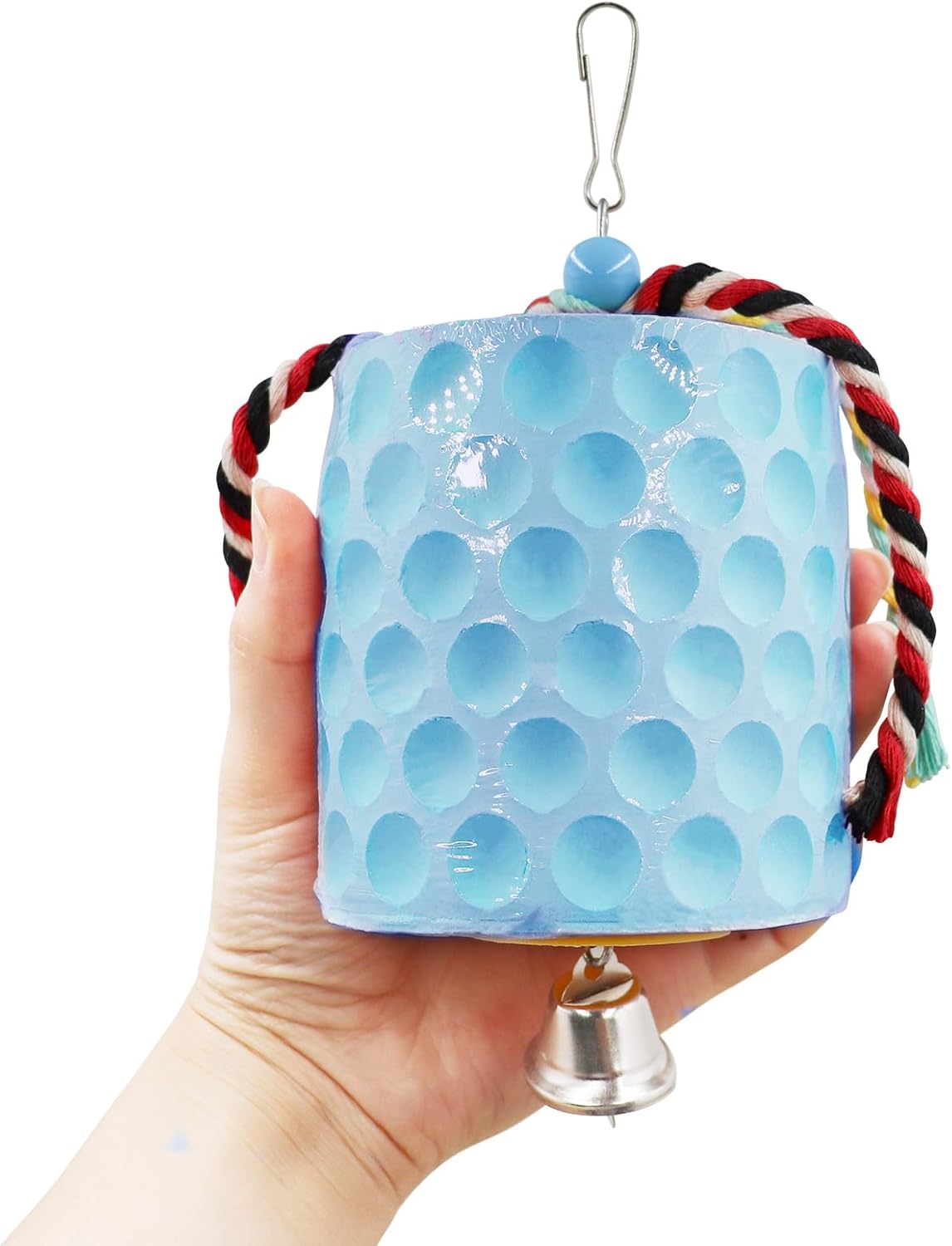 Extra Large Bird Chewing Toy, Parrot Beak Grinding Calcium Stone with Bells, Bird Cage Accessories, Cage Toys for Cockatiel Parakeet Parrot Budgies Rat Hamster Chinchilla Rabbit Bunny African Grey - Image 2